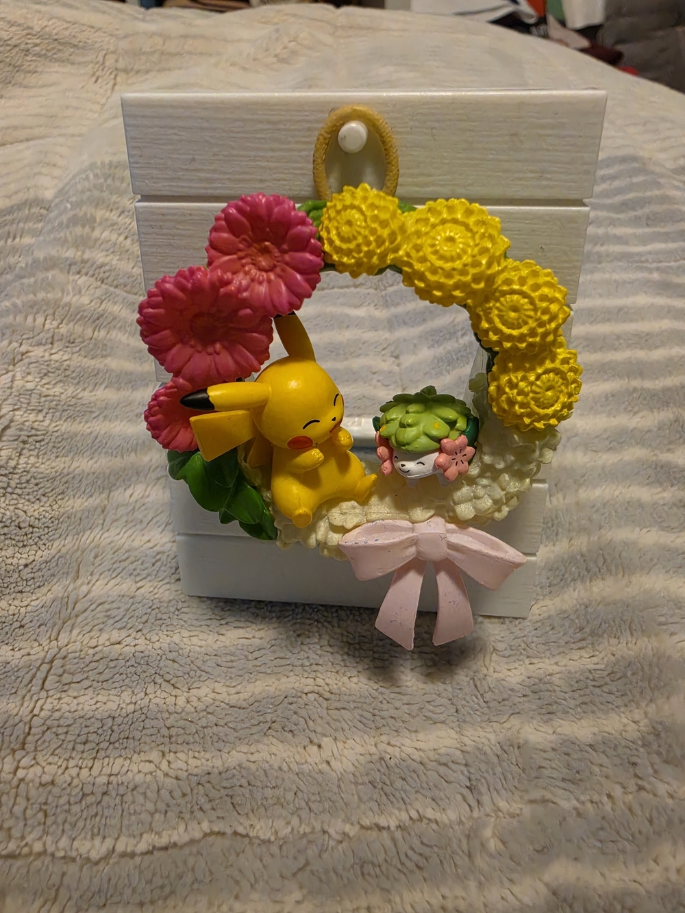 Yellow Pikachu Floral Wreath Figurine